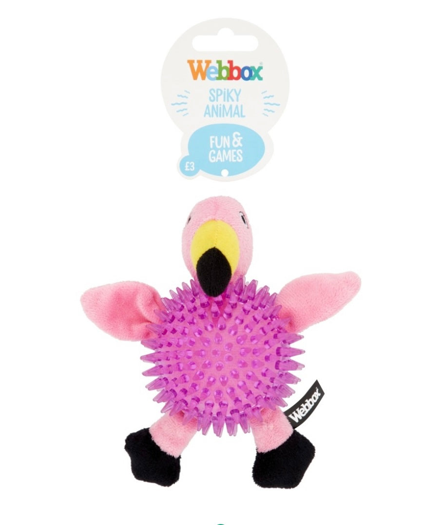 Spikey Ball Flamingo Dog Toy