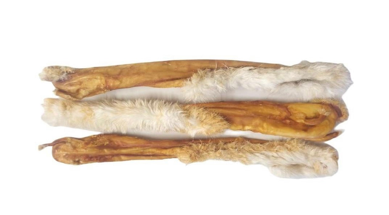 Rabbit skin with fur