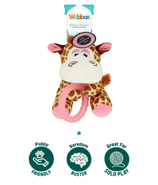 Puppy Teething Pink Giraffe Dog Toy