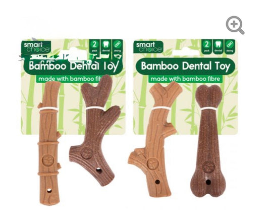 Bamboo dental twin pack dog Toy